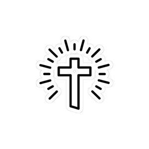 Minimalist Cross Sticker Christian Faith Symbol Inspirational Sticker 1 Corinthians 16:14 Religious Sticker for Car, Laptop, Water Bottle