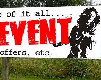 Music Event Gig Banners customised 4 colour options and 3 sizes weatherproof pvc