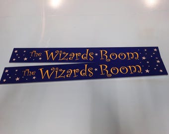 Wizard's Room Acrylic Door Sign: 500 x 60mm with Polished Edges
