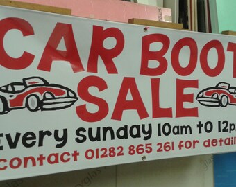 Car Boot Sale Banners 3x sizes and 4 colour options personalised