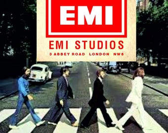 Emi Studios Abbey Road Retro Sign 400 x 300mm...White or Distressed background