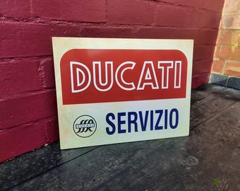 Ducati Servizio Retro Sign 400 x 300mm...White or Distressed background