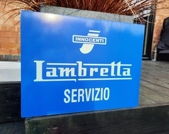 Lambretta Servizio Retro Sign 400 x 300mm...internal or external use