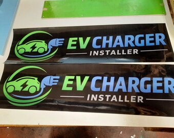 EV Charger Installer vehicle stickers Set of 2 at 89cm x 25cm