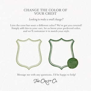 Custom Crest Color Change Add-On, Wedding Crest Edit, Color Match Digital Monogram Crest, Crest Personalization Wedding Color Match
