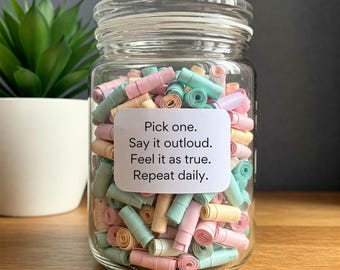 Barattolo delle affermazioni stampabile, motivazione quotidiana (download digitale)