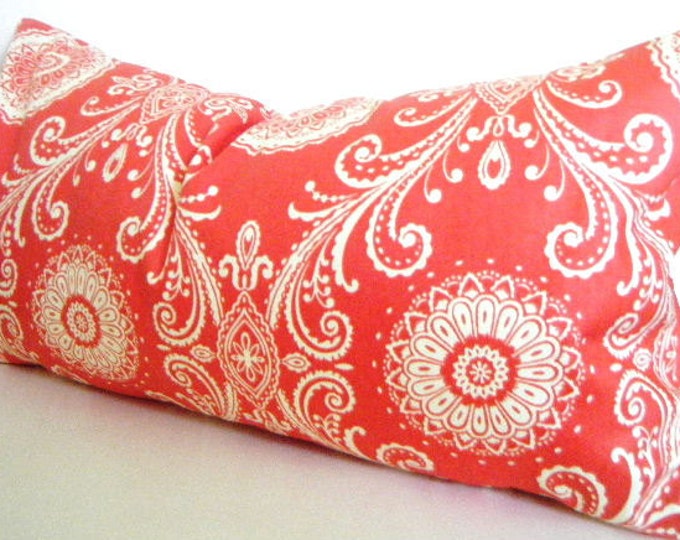 Orange Lumbar Pillow, Pillow With Orange, Bohemian Pillows, Orange and