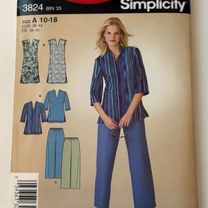 Simplicity 3824 UNCUT Misses Dress Tunic Pants Sewing Pattern Size 10-18 Easy