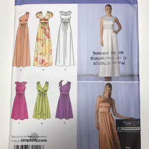 May include: Simplicity sewing pattern number 2692 for making six different styles of maxi dresses. The pattern includes instructions for sizes 4, 6, 8, 10, and 12. The pattern is designed by Karen Z.