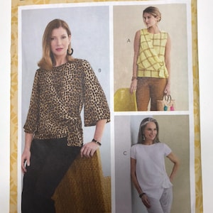 Butterick UNCUT B6765 Sewing Pattern Wrap TOP Blouse Size E5 (14,16,18,20,22) Year 2020