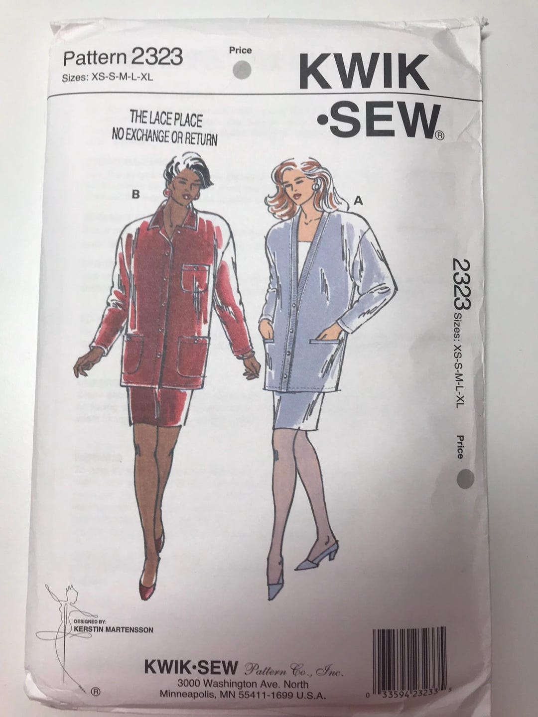 Kwik Sew UNCUT 2323 Sewing Pattern Cardigan Jacket and Top Size XS-S-M ...