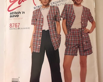 McCall's 8767 UNCUT Women's Wardrobe Sewing Pattern | Sizes 16 18 20 22 | Shirt Pants Shorts Easy Separates