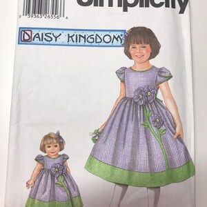 Daisy Kingdom UNCUT 5652 Simplicity Sewing Pattern Child's Dress & Doll's Dress Year 2003