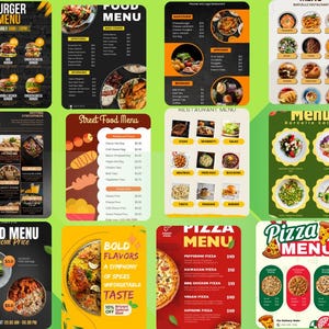 Restaurant Order Menu Readymade 37 Bundle  Template | Editable Canva Menu Design for Restaurants | Digital Download