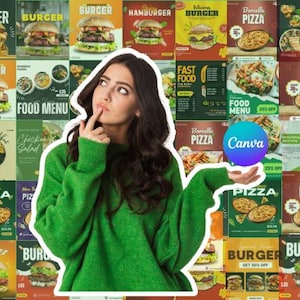 Bearbeitbare Restaurant Social Media Poster Vorlagen - anpassbare Canva Designs für Lebensmittel