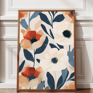 Anemone Flower Art Print: Modern Botanical Wall Decor (Digital Download)