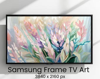 Sage green floral Wall Art, Frame TV Art, Instant Download Digital Print | Modern Floral Oil Painting | Vintage frame TV art | TV2476