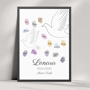 Gästebuch Taufe | Fingerabdruck Poster | Individuell |  Personalisierte Taufe | personalisiertes Gästebuch | ohne Rahmen | Digitale Datei