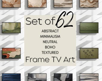 Elegant Neutral Art for Frame TV – abstract Art for a Modern Home, Samsung Frame TV Art, Japandi, Boho Frame TV Art, Download Set of 62