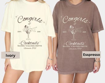 Nashville Bachelorette Party Shirts, Custom Western Bachelorette Shirt, Cowgirls and Cocktails Bach Shirt, Matching Girls Trip Shirts