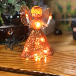 Vintage lighted Angel Tree topper