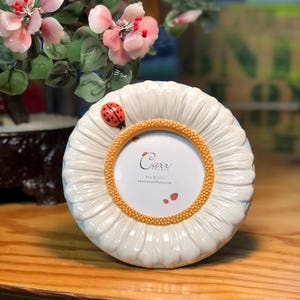 Vintage Carr Sunflower & Lady bug picture frame