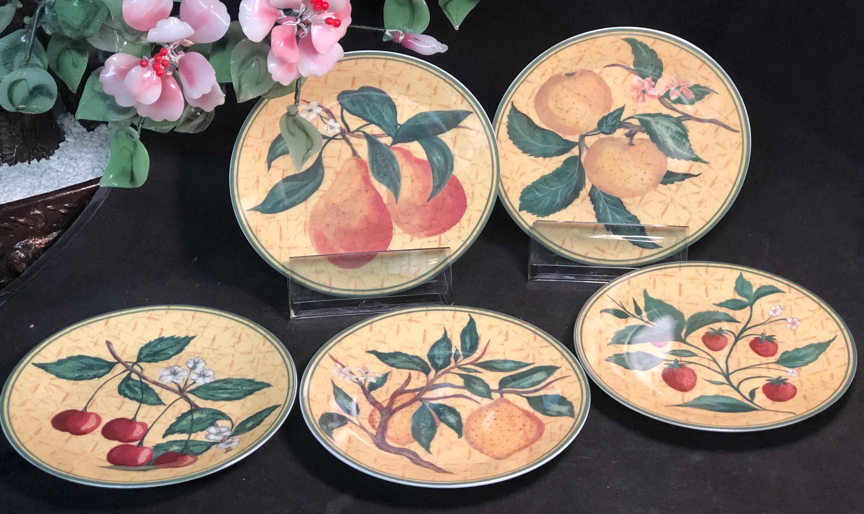TQ134●Philippe Deshoulieres：フルーツ柄プレート6枚 Philippe Deshoulieres China - Etsy