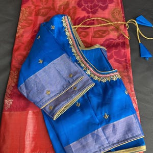 Pochampally Soft Silk Handloom Uppada Saree Maggam Work Blouse