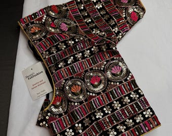 Black Sequence Multi Color Party Wear Blouse /stitched Ready made blouse saree