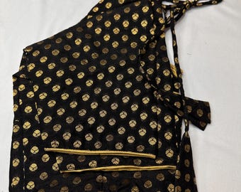 Blouse Black Banarsi Weaving Ready made Indian blouse saree