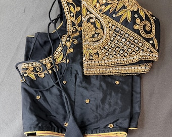 BlackMaggam Aaari Work Blouse/stitched Ready made blouse saree