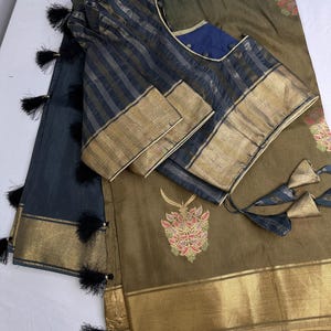 Raw Mango Pure Silk Saree Green Soft Silk Blouse