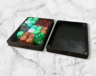 Magnetyczne pudełko na kości TCG | Obudowa na żetony wydrukowana w 3D | Pasuje do pudełka na talie | Akcesorium MTG Pokémon Yu-Gi-Oh!