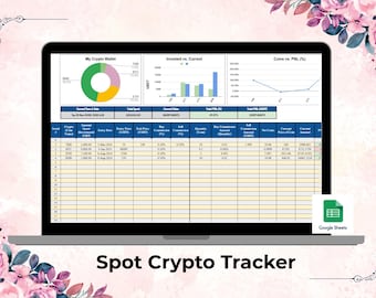 Crypto Tracker Google Sheet | Portfolio Dashboard & Coin ROI Tracker | Editable Crypto Spreadsheet | Digital Investment Tracking Template