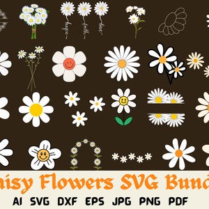 Daisy svg, flower svg, daisy png, floral svg, daisy clipart, daisy flower svg, daisies svg, daisy clip art, daisy svg cricut, daisy decal