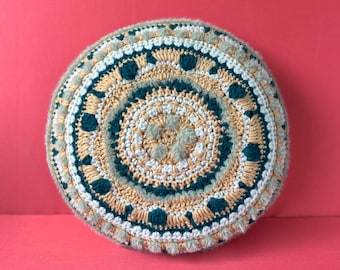 Beachy Handmade Crochet Throw Pillow