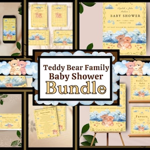 Teddy Bear Baby Shower Bundle: Printable Games & Invites (Digital Download)