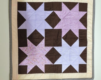 LUCILLE QUILT | Purple Star of David Handmade Small Wall Hanging Quilt