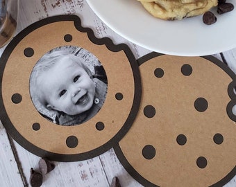 Chocolate Chip Cookie Invitation | Die Cut | Photo | Birthday | Baby Shower | Sample | Packs of 10, 15 or 25