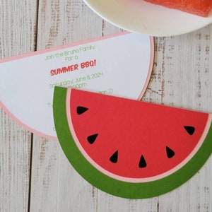 4x6 Watermelon Invitation Birthday BBQ Die Cut Sample Set of 10, 15 and 25 image 2