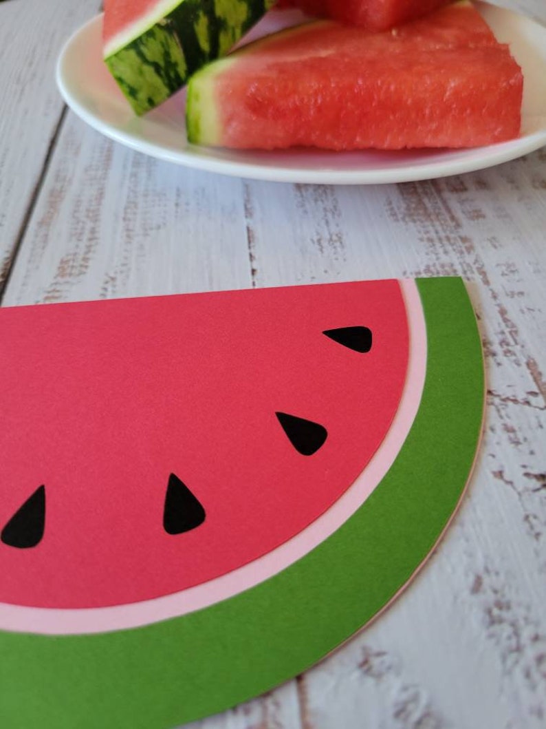 4"x6" Watermelon Invitation | Birthday | BBQ | Die Cut | Sample | Set of 10, 15 and 25