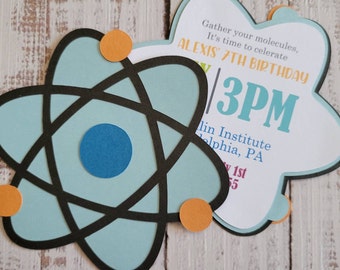 Science Invitation | Birthday | Baby Shower | Die-Cut | Sample | Packs of 10, 15 and 25