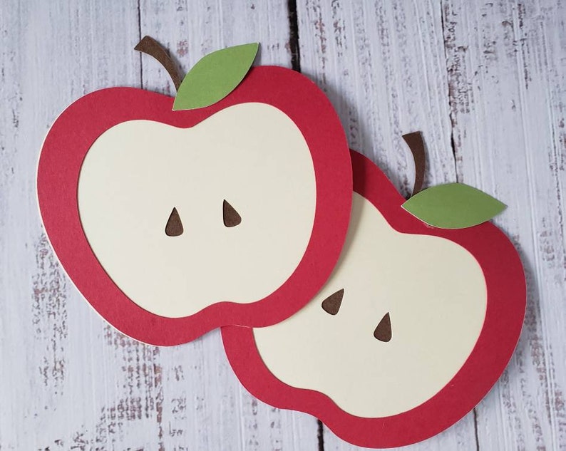 Apple Invitation | Die-Cut | Birthday | Baby Shower | Sample | Packs of 10, 15, 25