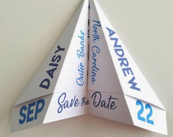 Paper Airplane Folded Invitations | Pack of 10