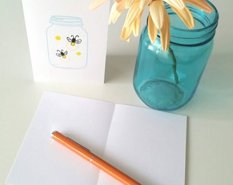 3.5 x 5 Firefly Folded Blank Note Card - Pack of 10