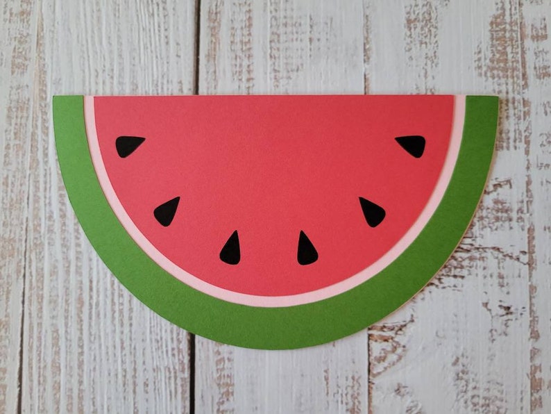 4"x6" Watermelon Invitation | Birthday | BBQ | Die Cut | Sample | Set of 10, 15 and 25