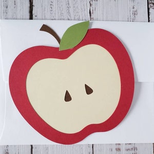 Apple Invitation | Die-Cut | Birthday | Baby Shower | Sample | Packs of 10, 15, 25