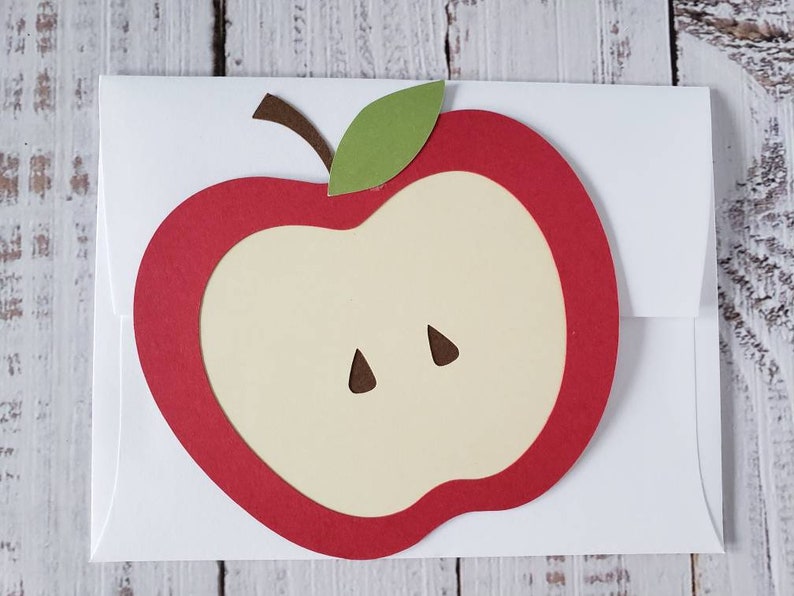 Apple Invitation | Die-Cut | Birthday | Baby Shower | Sample | Packs of 10, 15, 25
