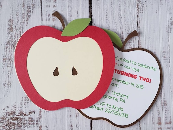 Apple Picking Party Invitations: Custom Cardstock, Envelopes Included