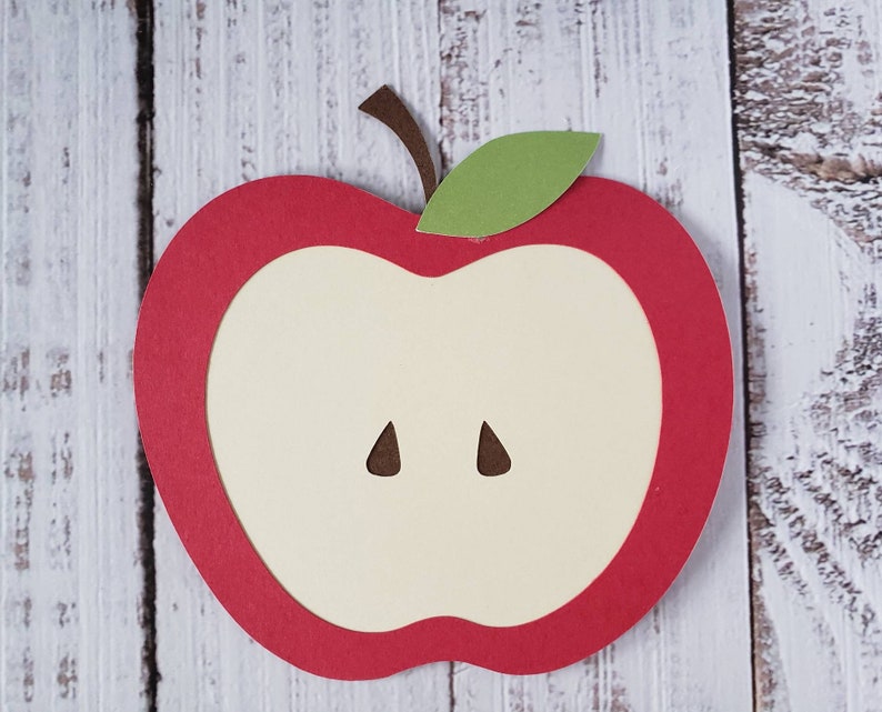 Apple Invitation | Die-Cut | Birthday | Baby Shower | Sample | Packs of 10, 15, 25